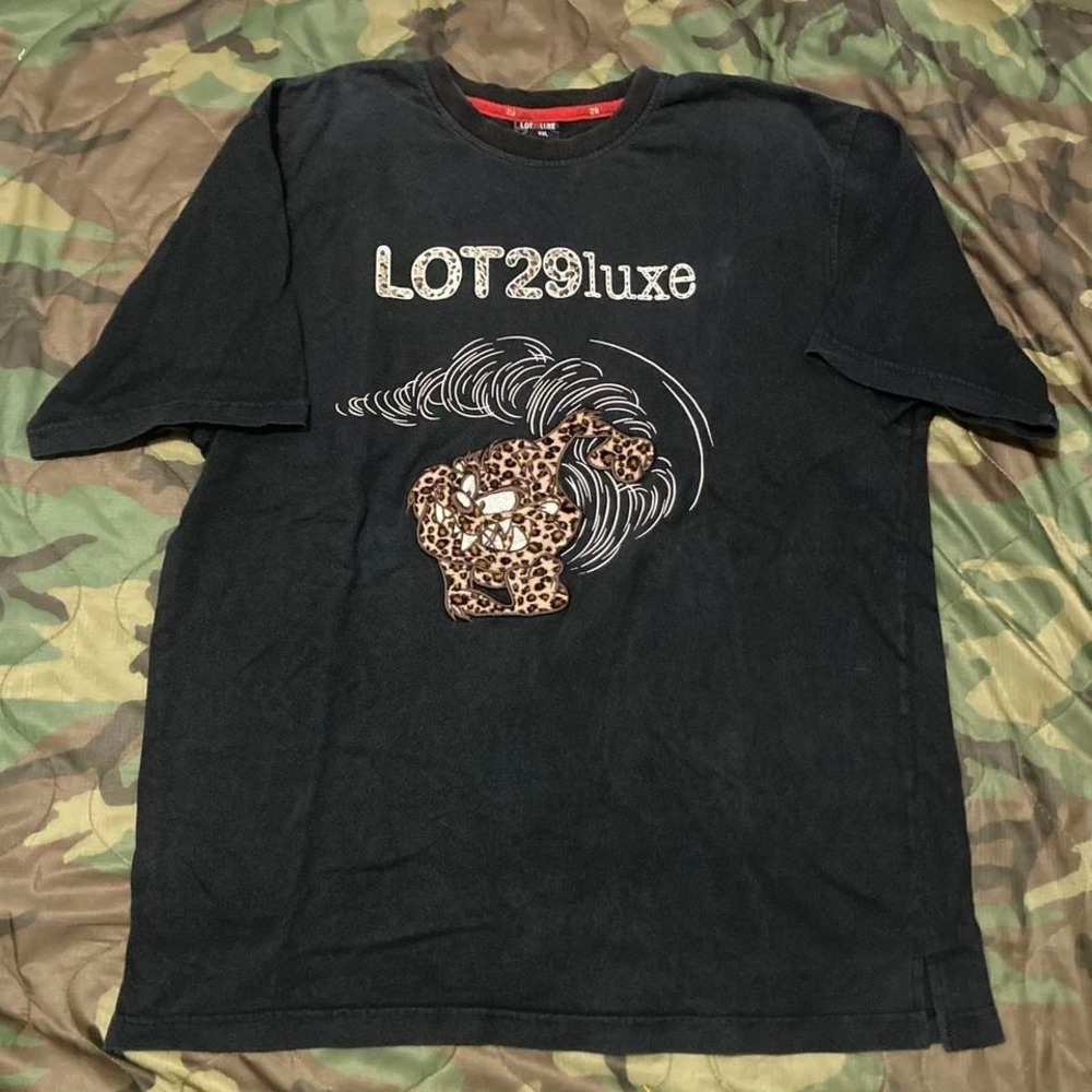 Lot 29 Luxe Taz leopard print cyclone tee fader vintage y2k hip hop XXL/24‎